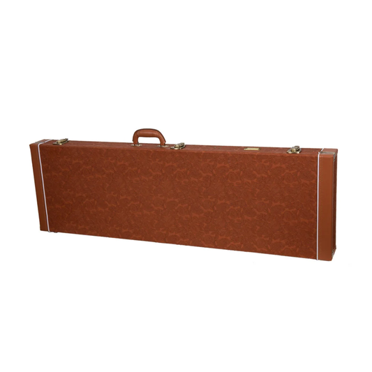 Crossrock Estuche de Cuero Estampado Para Bajo Precision y Jazz Bass CRW630BRO Red-Wood