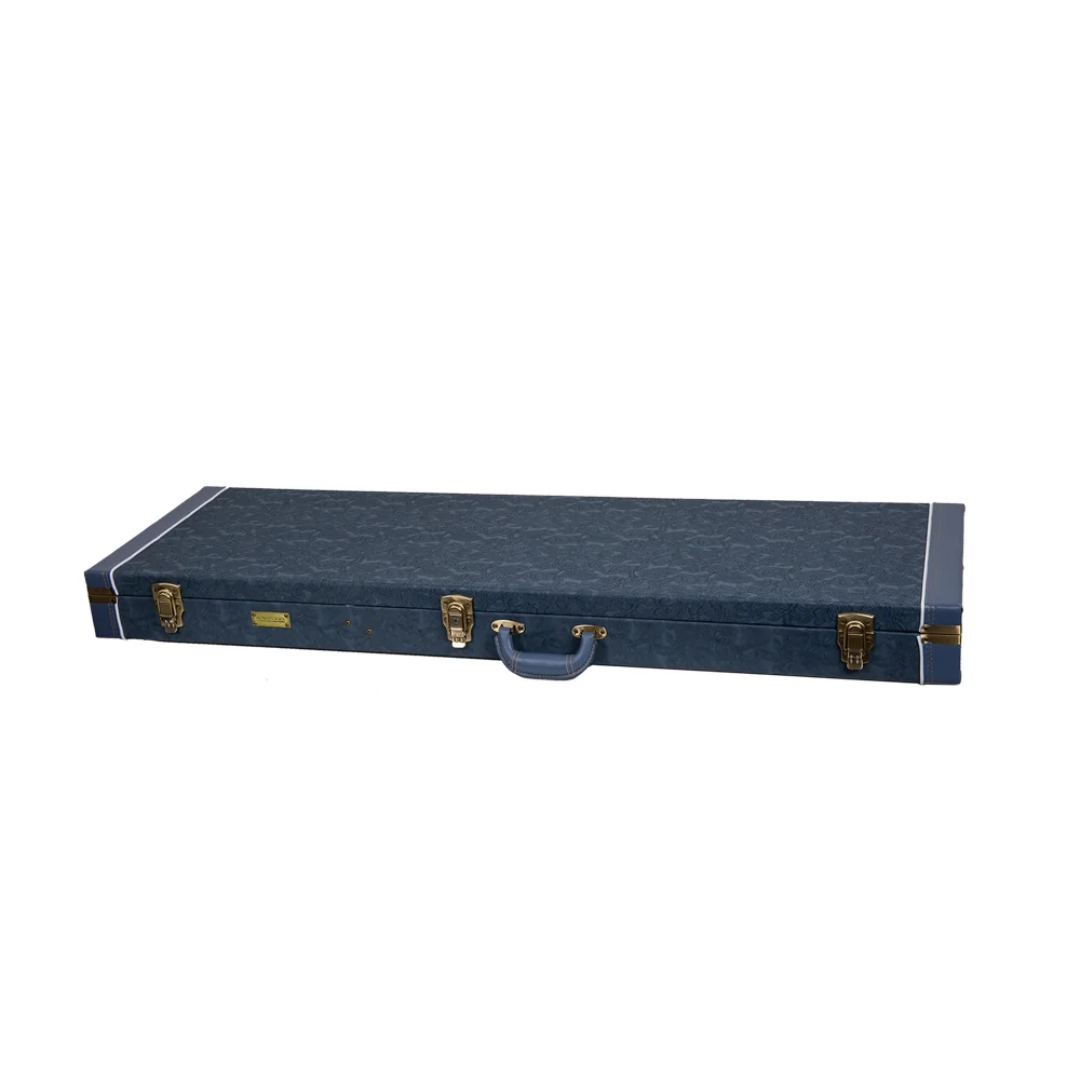 Crossrock Estuche de Cuero Estampado Para Bajo Precision y Jazz Bass CRW630BSB Smoke-Blue