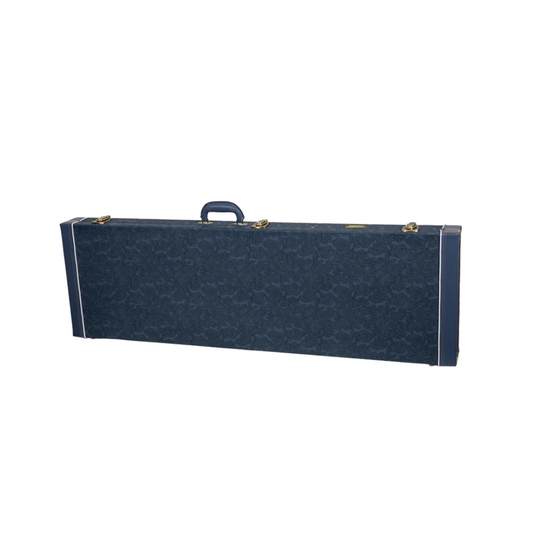 Crossrock Estuche de Cuero Estampado Para Bajo Precision y Jazz Bass CRW630BSB Smoke-Blue