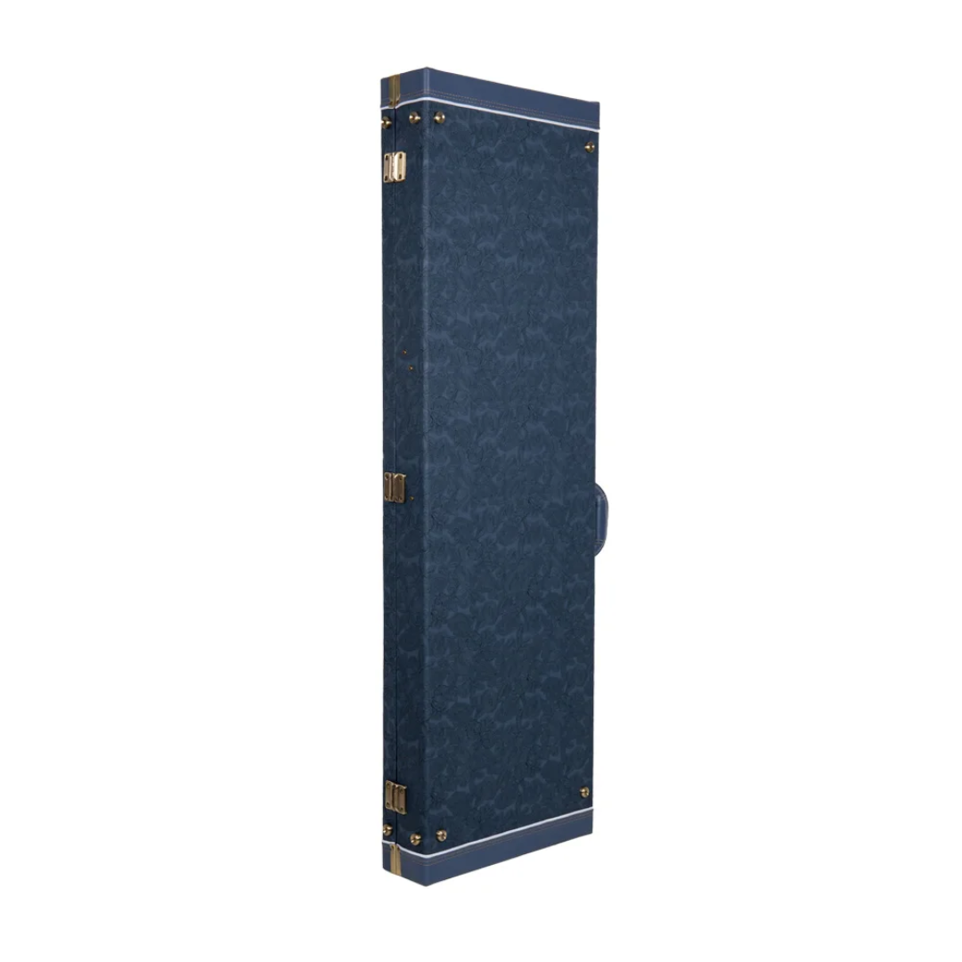 Crossrock Estuche de Cuero Estampado Para Bajo Precision y Jazz Bass CRW630BSB Smoke-Blue