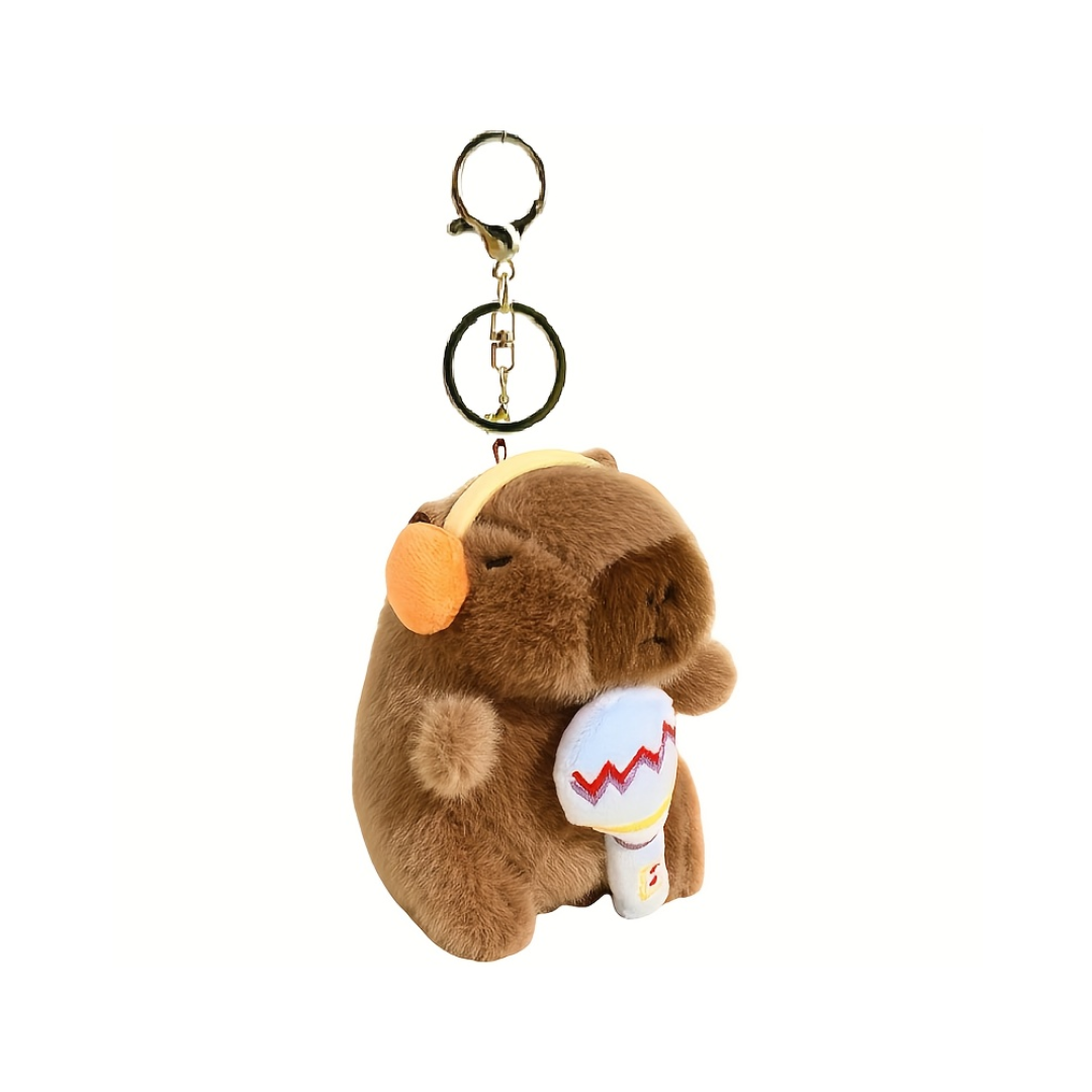 Peluche Mini Llavero Capibara Cantante
