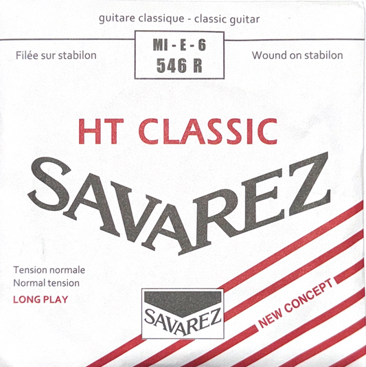 Cuerda sexta suelta para guitarra Mi E 6  Savarez HT Classic 546R tensión media