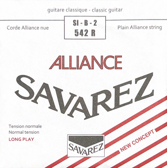 Cuerda segunda suelta para guitarra SI B 2 Savarez HT Classic 542R tensión media