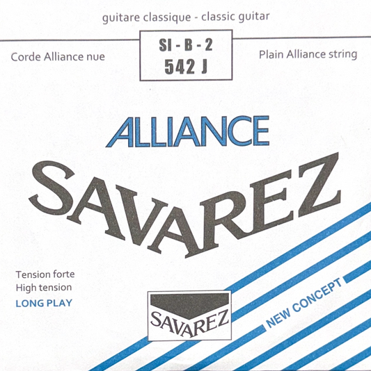 Cuerda segunda suelta para guitarra SI B 2 Savarez HT Classic 542J tensión alta