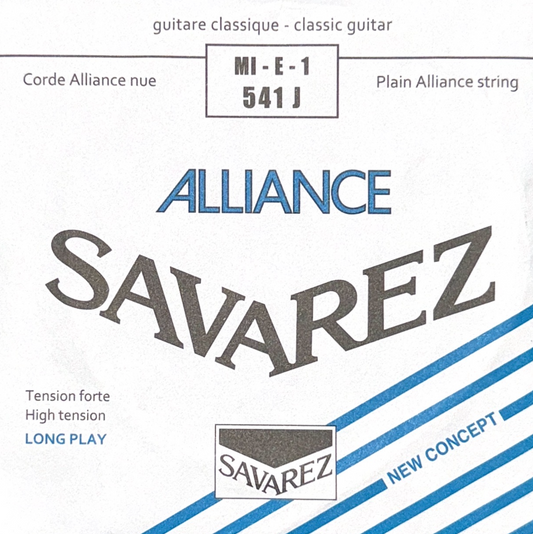 Cuerda primera suelta para guitarra MI E 1 Savarez HT Classic 541J tensión alta