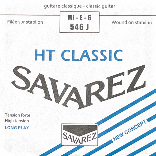 Cuerda sexta suelta para guitarra Mi E 6  Savarez HT Classic 546J tensión alta