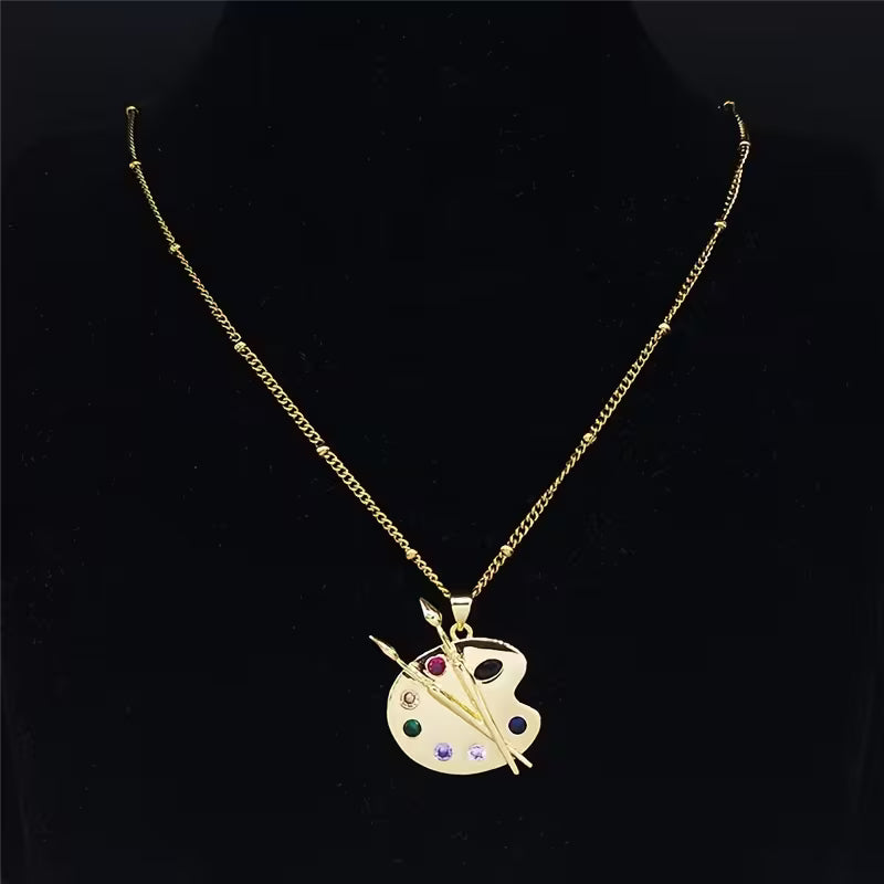 Collar con Dije de Godete y Pinceles