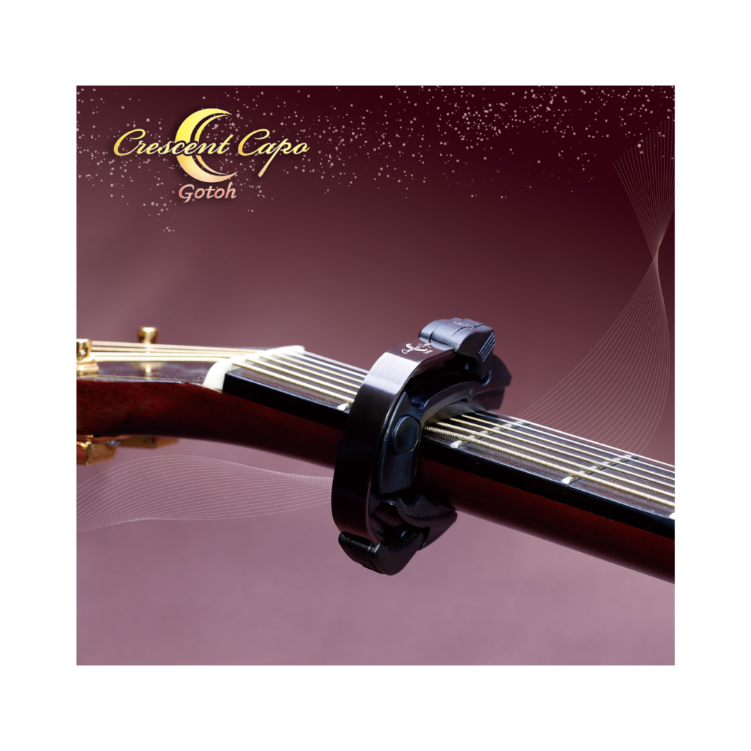 Gotoh CC-01B Capo Para Guitarra Acústica o Eléctrica Crescent Capo