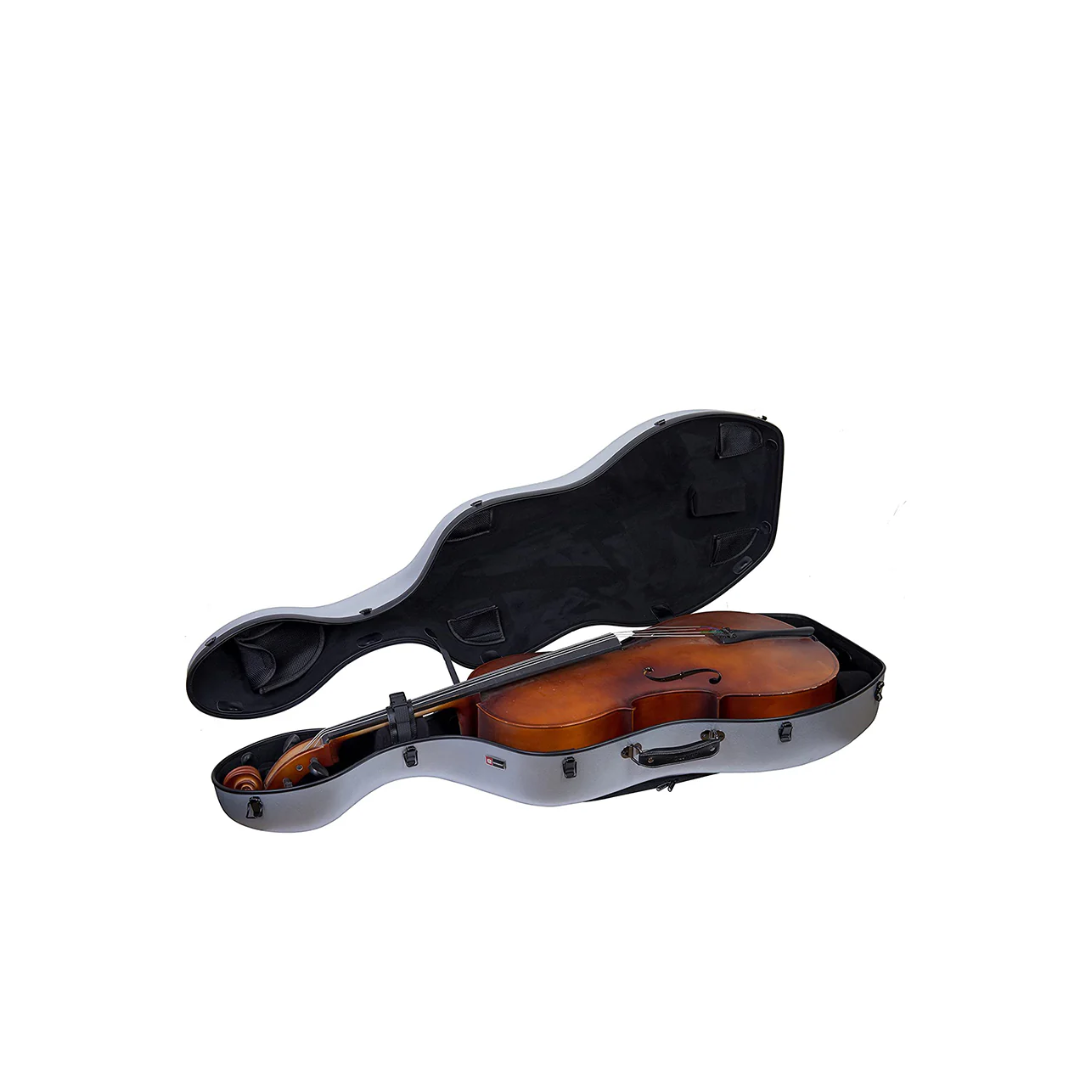 Estuche Para Cello Crossrock Polycarbon Slim Plata
