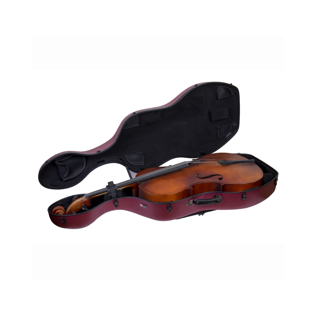 Estuche Para Cello Crossrock Polycarbon Slim Rojo