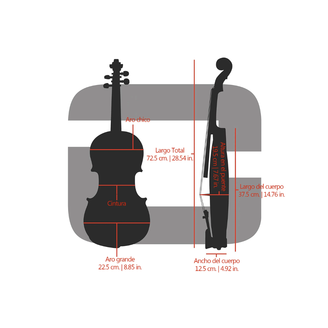 Estuche Para Violín Crossrock Fibra de Vidrio Negro