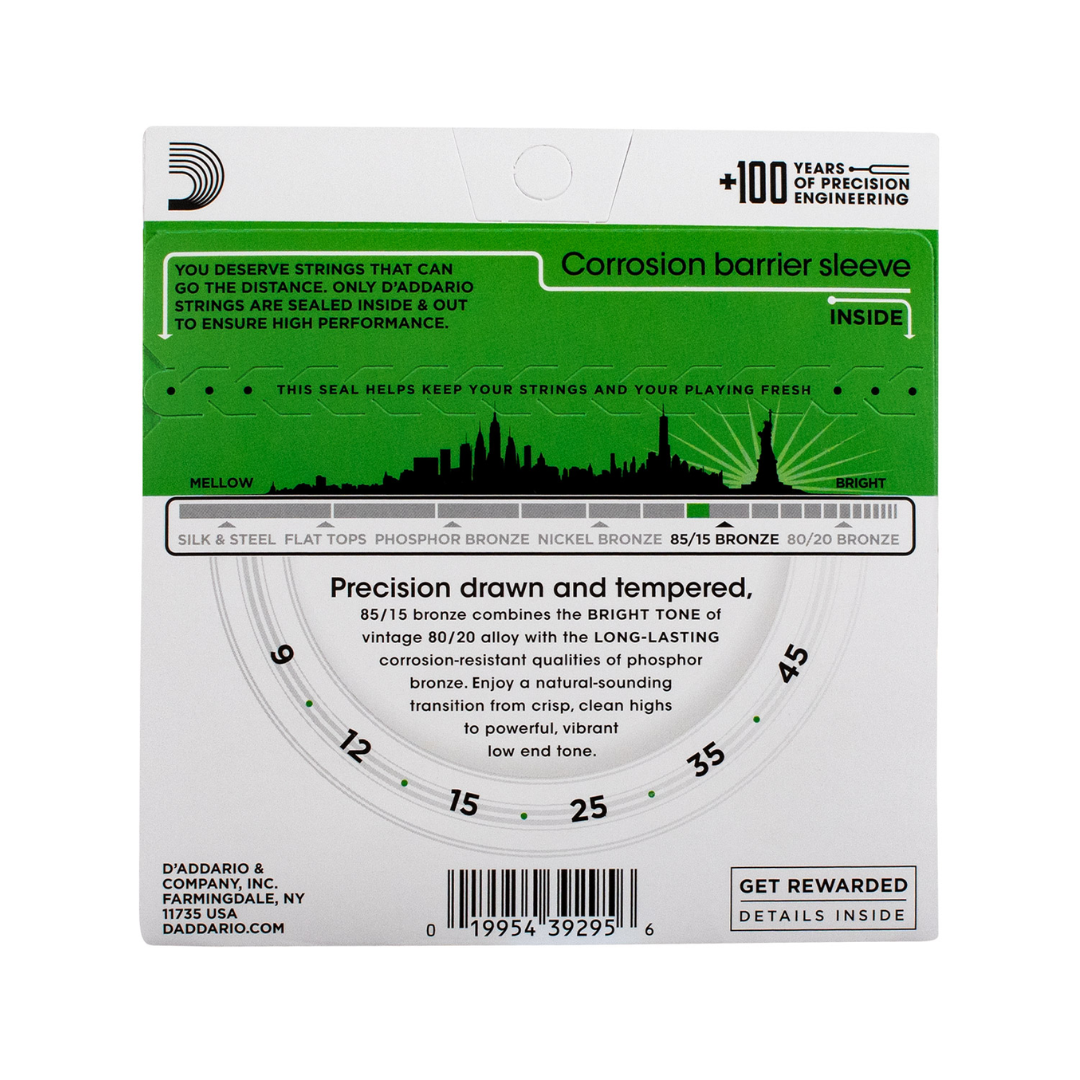 Daddario Cuerdas de Metal Para Guitarra Acústica EZ890-E 85/15 Bronce