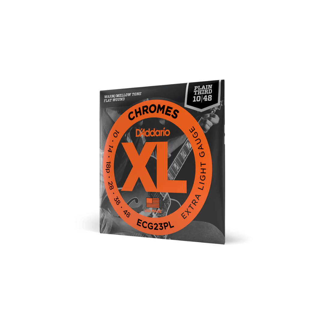 Daddario XL Cuerdas Para Guitarra Eléctrica Entorchado Plano ECG23PL 10/48