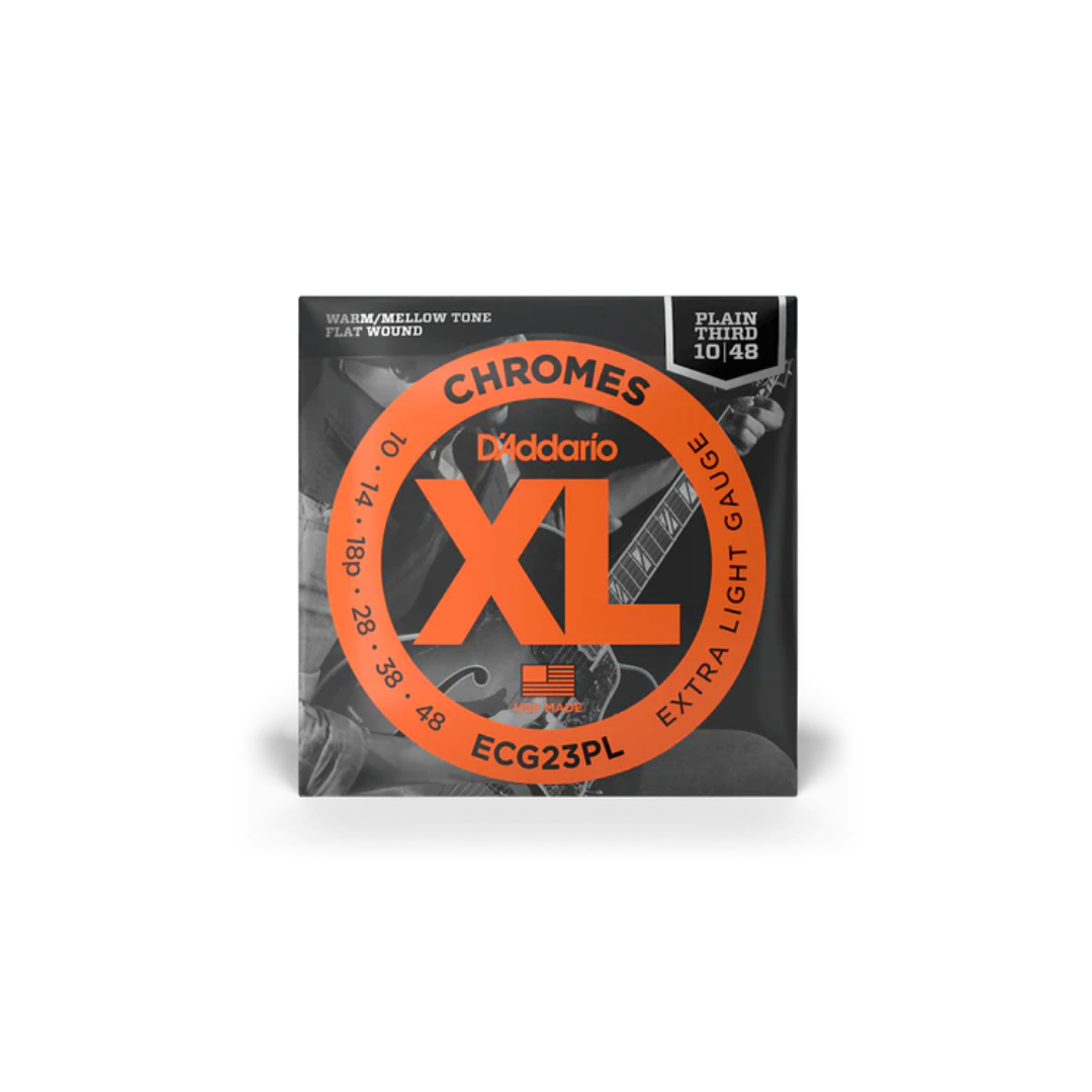 Daddario XL Cuerdas Para Guitarra Eléctrica Entorchado Plano ECG23PL 10/48
