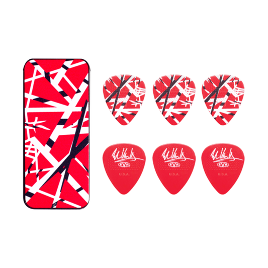 Jim Dunlop EVHPT02 Lata con Plumillas Max Grip Eddie Van Halen