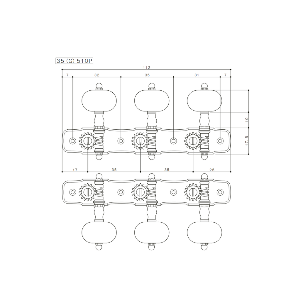 Maquinaria Para Guitarra Clásica Gotoh Modelo 35G510P-P