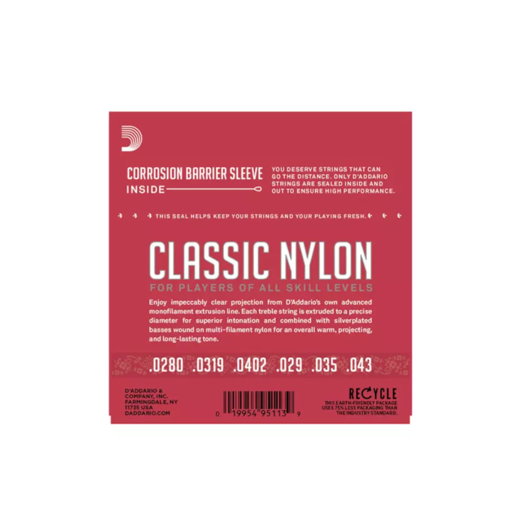 Daddario Classic 3 Sets Nylon Tensión Normal EJ27N-3D Cuerdas Guitarra Clásica