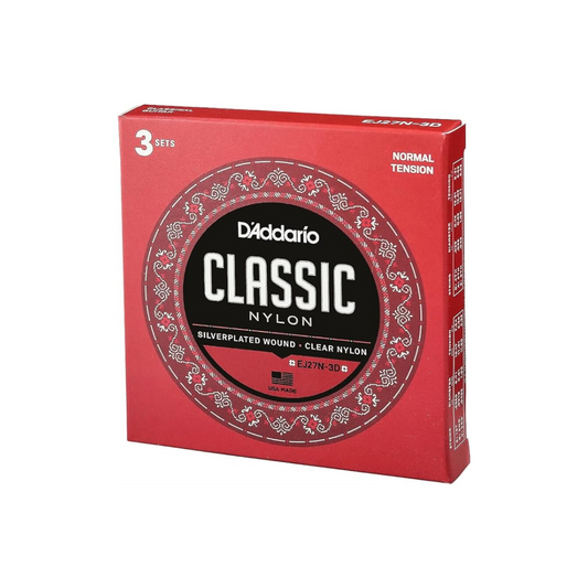 Daddario Classic 3 Sets Nylon Tensión Normal EJ27N-3D Cuerdas Guitarra Clásica