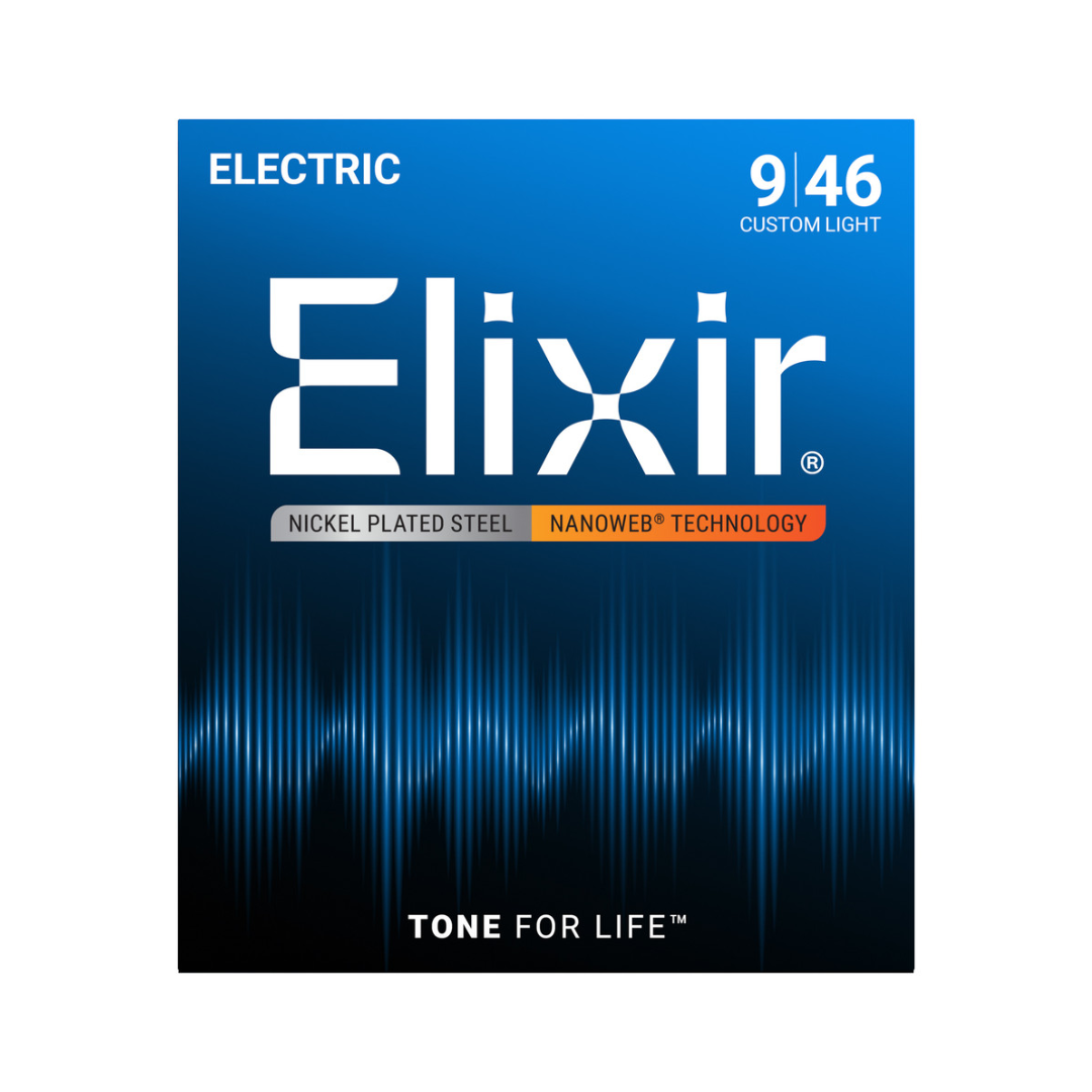 Elixir 12027 Cuerdas Para Guitarra Electrica 09/46 Nickel Platinado Nanoweb