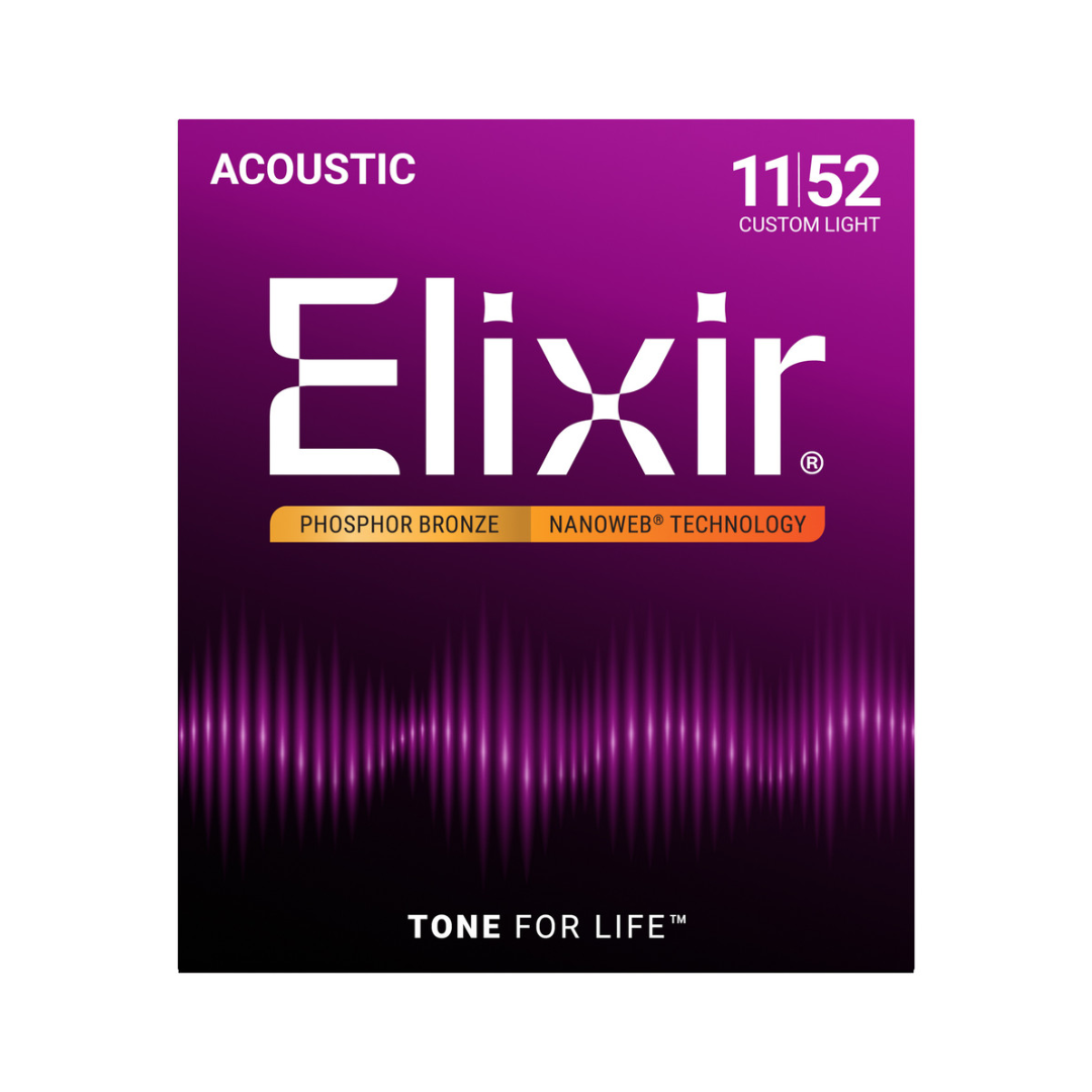 Elixir 16027 Cuerdas Para Guitarra Acústica 11/52 Phosphor Bronze Nanoweb