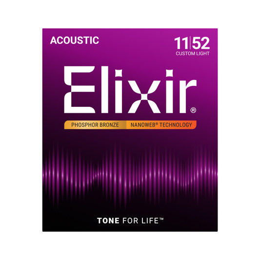 Elixir 16027 Cuerdas Para Guitarra Acústica 11/52 Phosphor Bronze Nanoweb