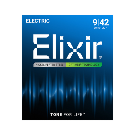 Elixir Electric Nickel Plated Steel with Optiweb Coating Super Light 09/42
