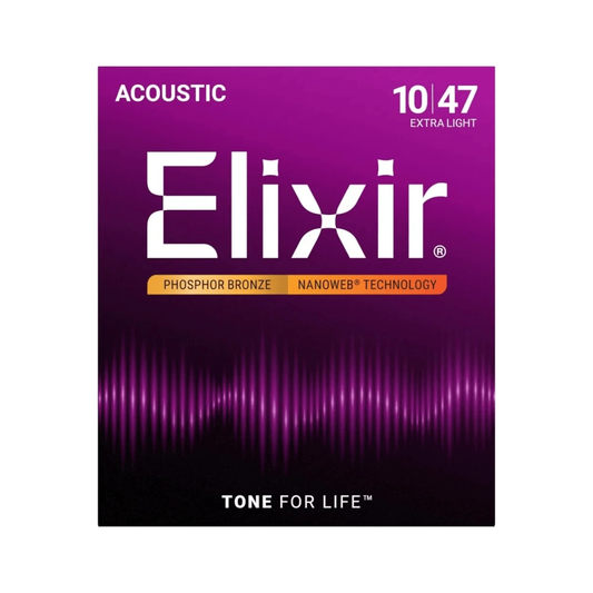 Elixir 16002 Cuerdas Para Guitarra Acústica 10/47 Phosphor Bronze Nanoweb