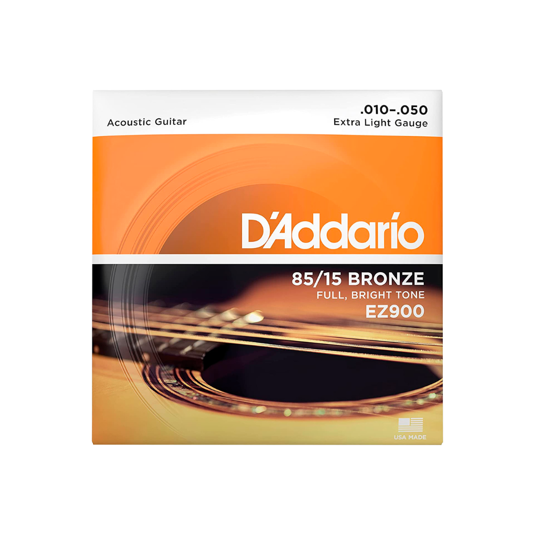 Cuerdas de metal Daddario EZ900 80/15 Bronze para guitarra acústica Calibre ligero 10/50