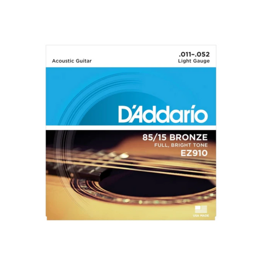 Cuerdas de metal Daddario EZ910 80/15 Bronze Calibre ligero 11/52  para guitarra acústica