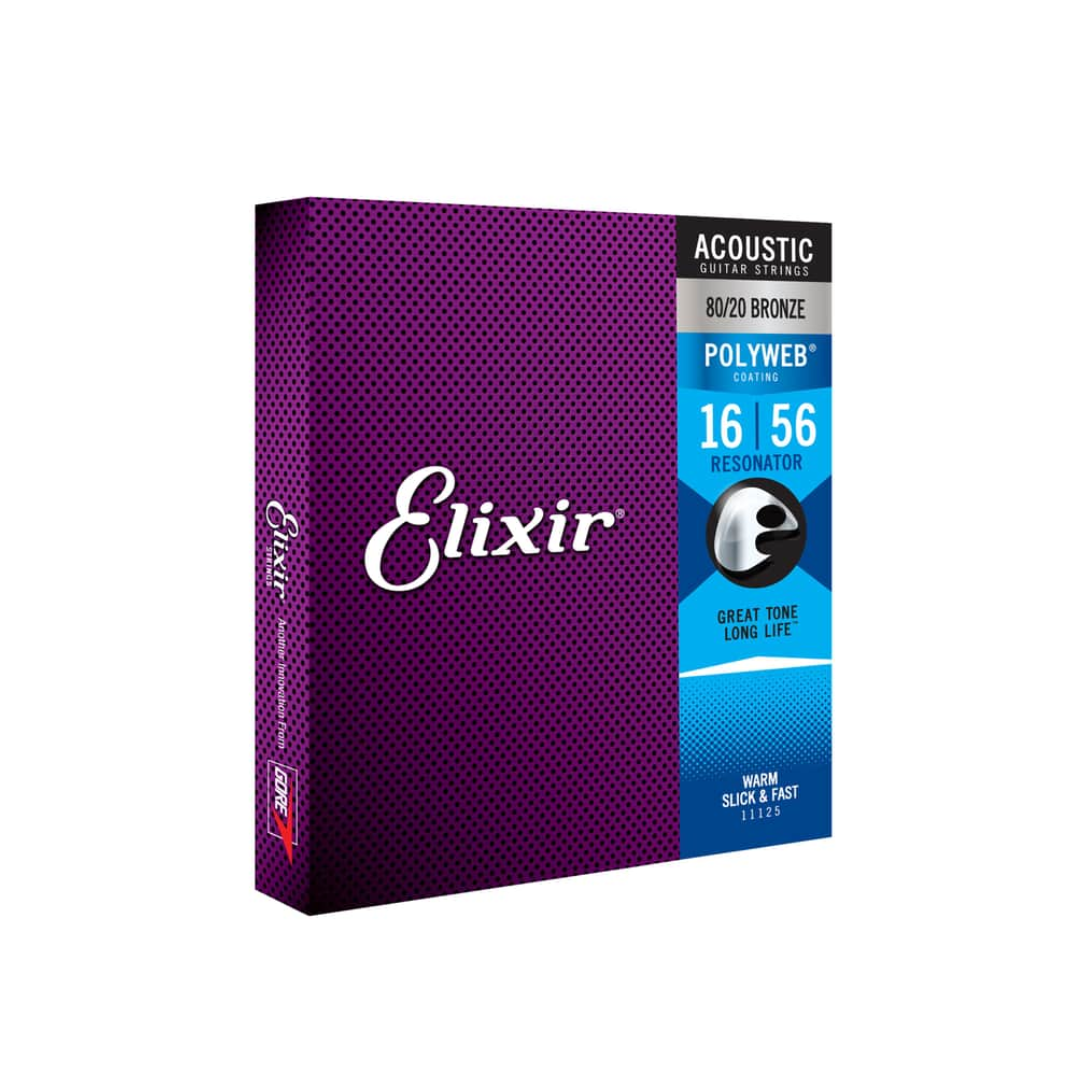 Elixir 11125 Cuerdas Para Guitarra Acústica Resonador Dobro 16/56 Nanoweb