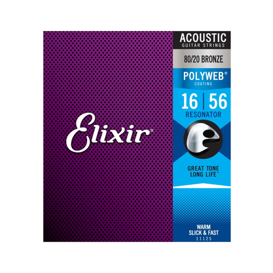 Elixir 11125 Cuerdas Para Guitarra Acústica Resonador Dobro 16/56 Nanoweb