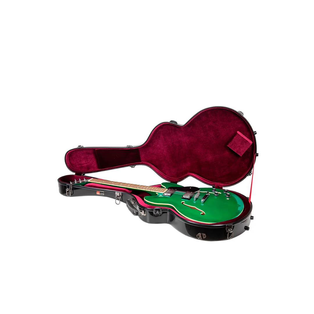 Estuche Para Guitarra Eléctrica ES-335 Crossrock Fibra de Vidrio Negro