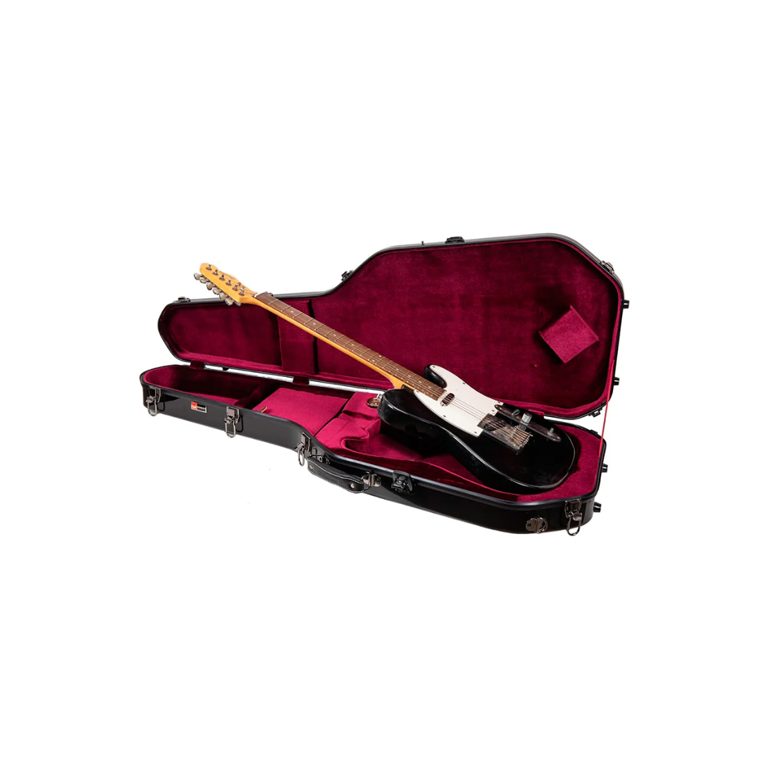 Estuche Para Guitarra Eléctrica Strat o Tele Crossrock Fibra de Vidrio Negro