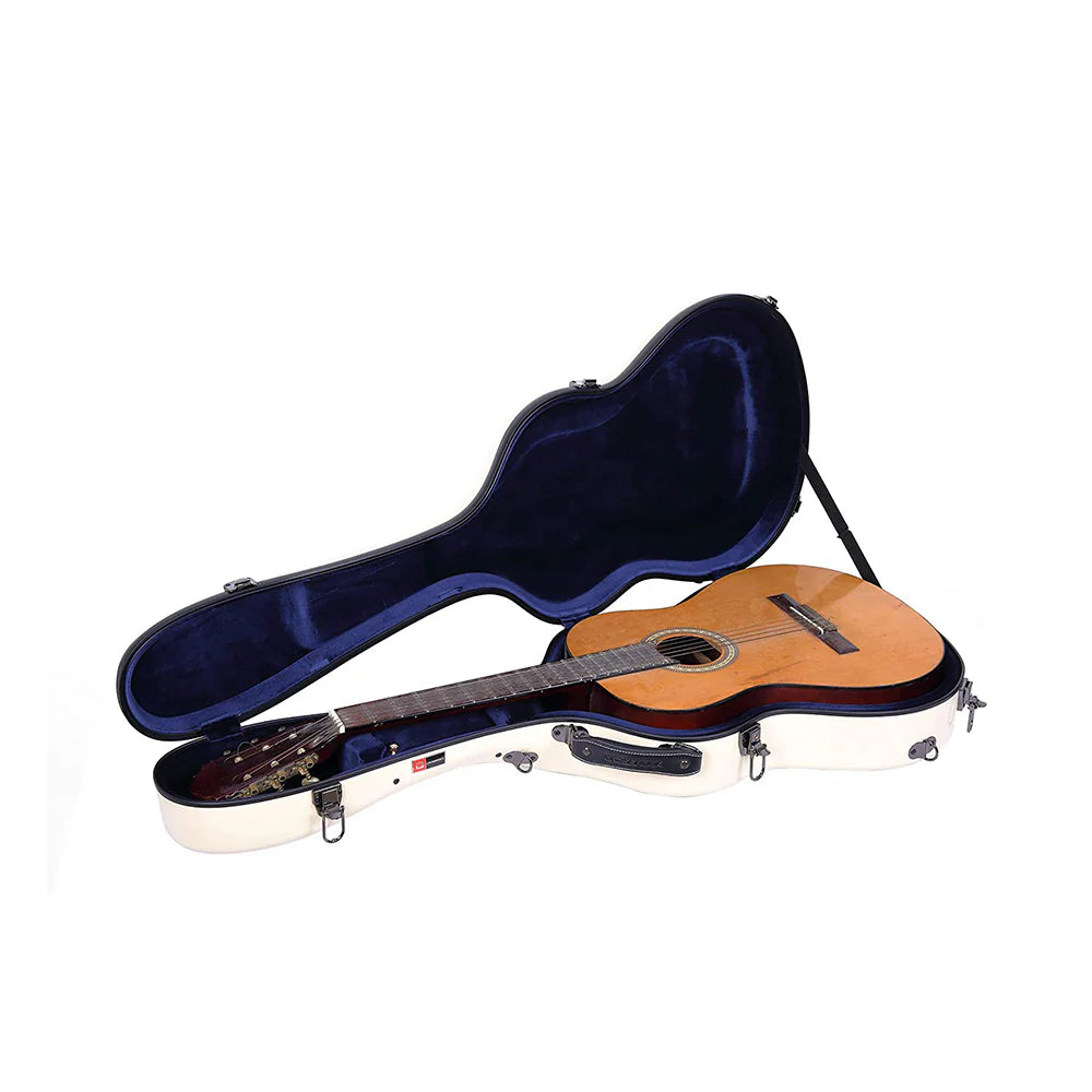 Estuche Para Guitarra Clásica Crossrock Fibra de Vidrio 2.0 Ivory Marfil