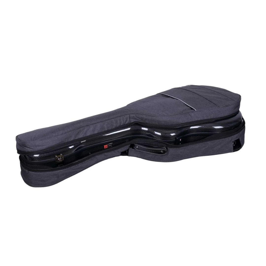 Estuche Crossrock Air Carbon Para Guitarra Acústica Dreadnought Tipo Martin Color Negro