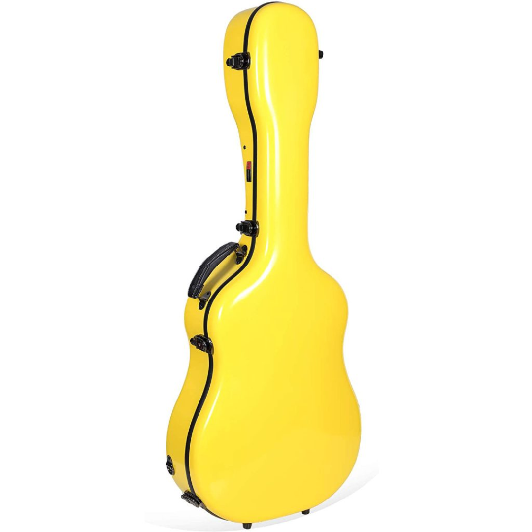 Estuche Crossrock Fibra de Vidrio Para Guitarra Acústica Martin Dreadnought Color Amarillo