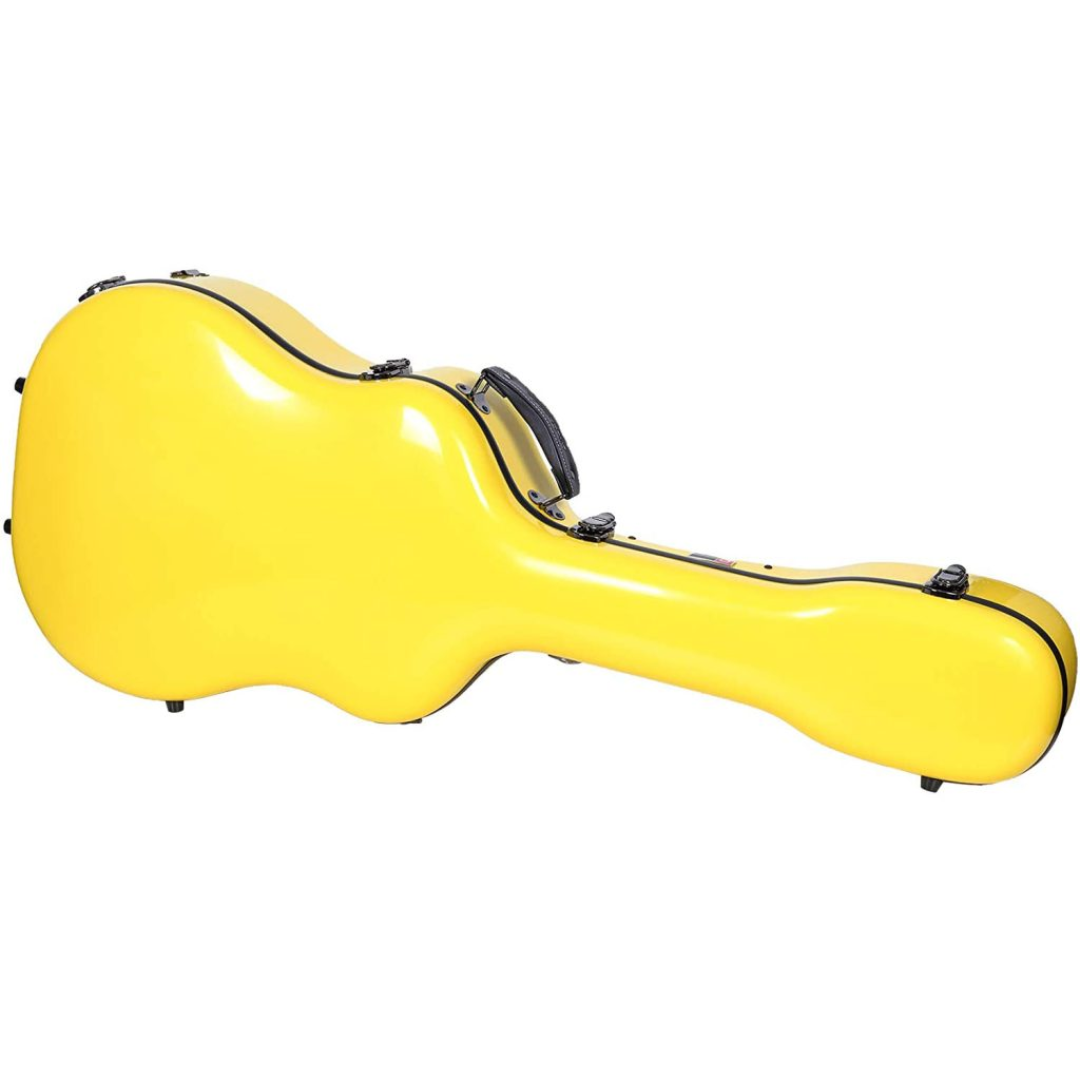 Estuche Crossrock Fibra de Vidrio Para Guitarra Acústica Martin Dreadnought Color Amarillo