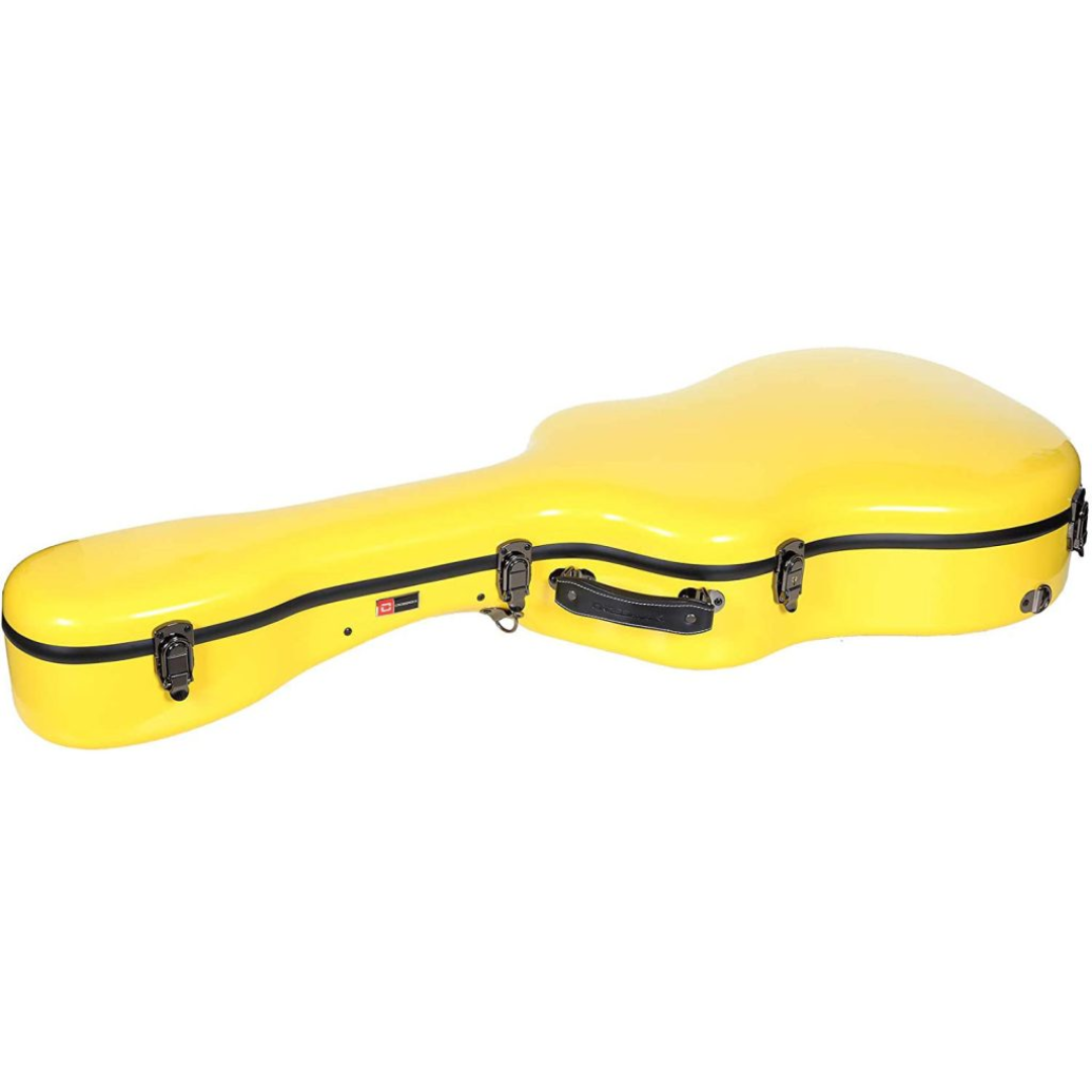 Estuche Crossrock Fibra de Vidrio Para Guitarra Acústica Martin Dreadnought Color Amarillo