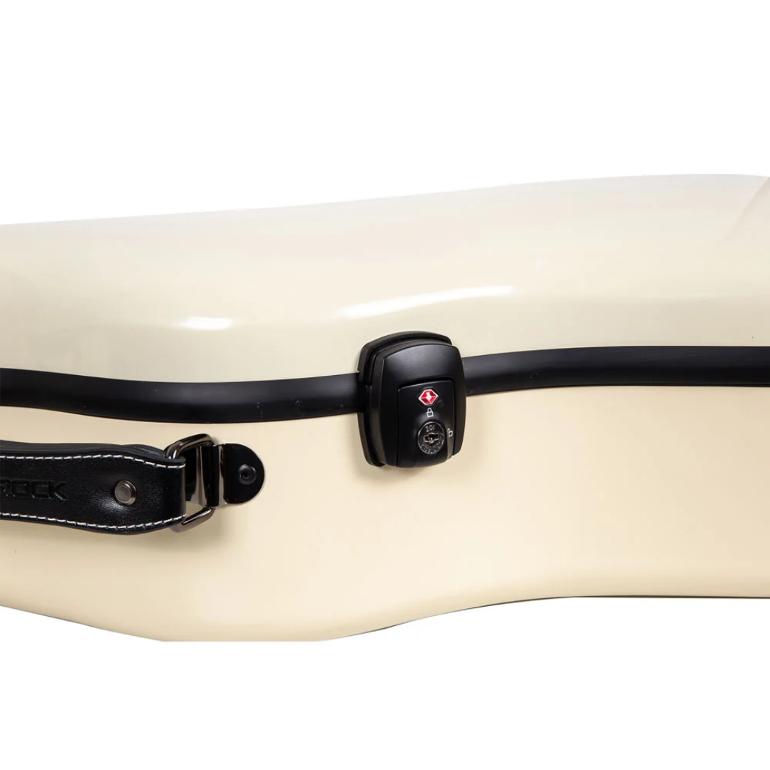 Estuche Crossrock Fibra de Vidrio Para Guitarra Acústica Dreadnought Color Marfil