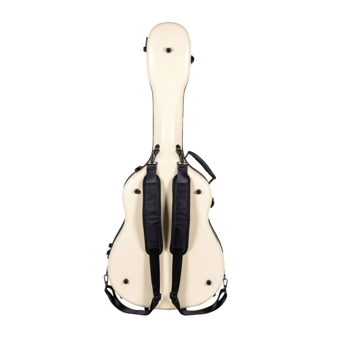 Estuche Crossrock Fibra de Vidrio Para Guitarra Acústica Dreadnought Color Marfil