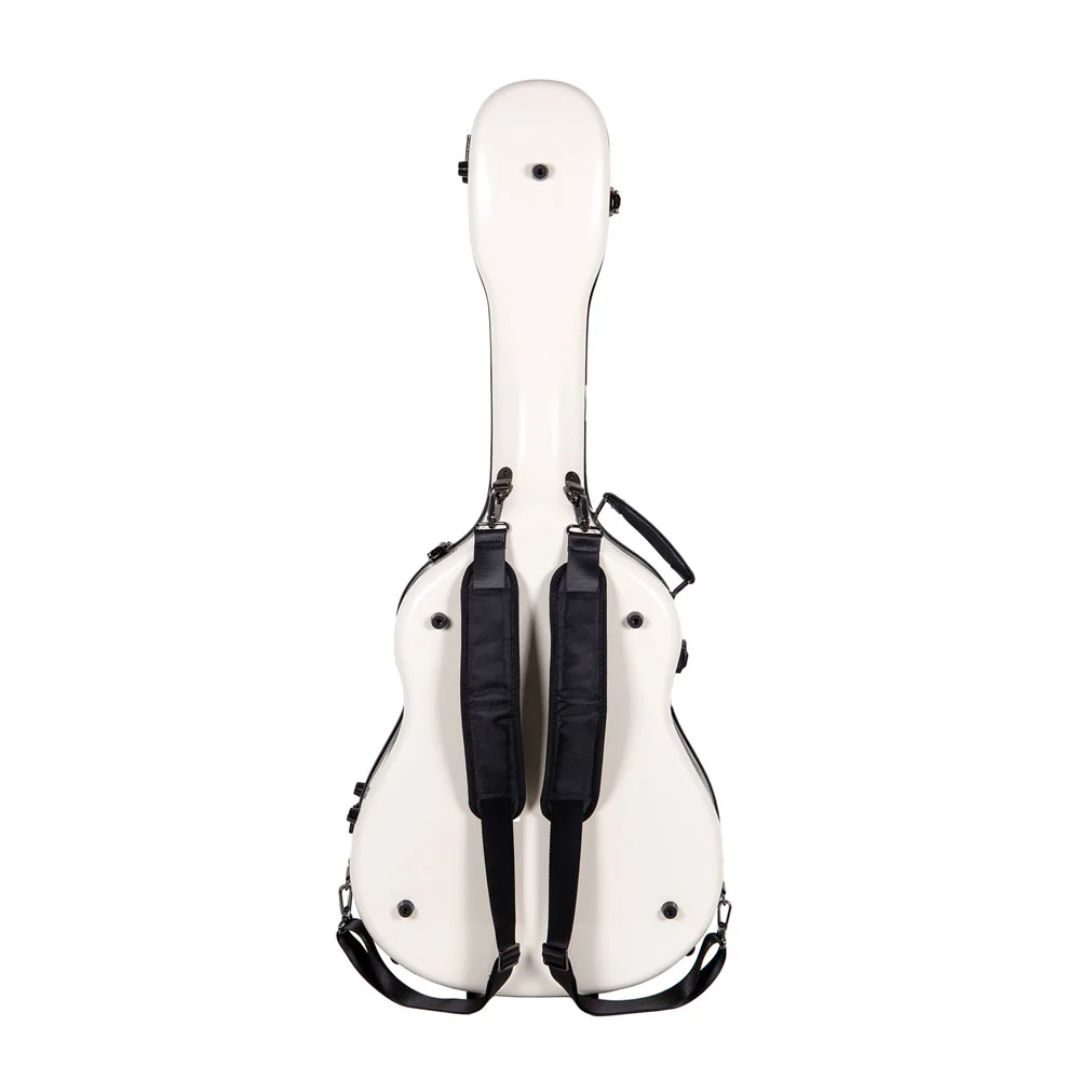 Estuche Crossrock Fibra de Vidrio Para Guitarra Acústica Dreadnought Color Milky White