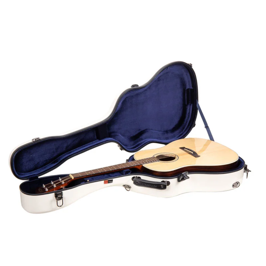 Estuche Crossrock Fibra de Vidrio Para Guitarra Acústica Dreadnought Color Milky White
