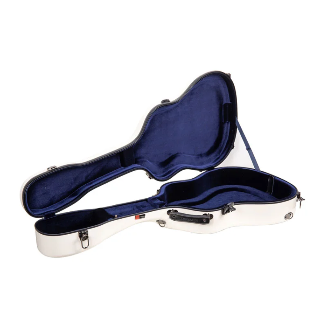 Estuche Crossrock Fibra de Vidrio Para Guitarra Acústica Dreadnought Color Milky White