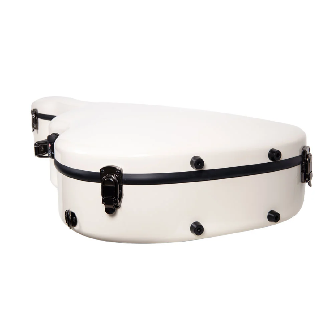 Estuche Crossrock Fibra de Vidrio Para Guitarra Acústica Dreadnought Color Milky White