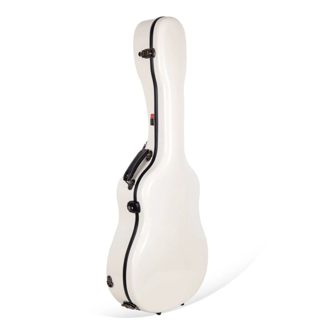 Estuche Crossrock Fibra de Vidrio Para Guitarra Acústica Dreadnought Color Milky White