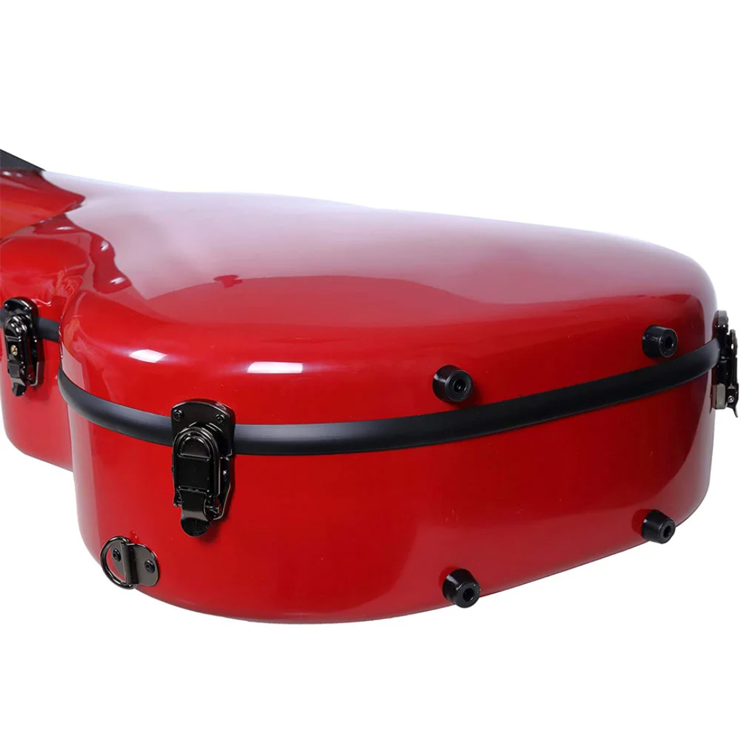 Estuche Crossrock Fibra de Vidrio Para Guitarra Acústica Dreadnought Color Rojo