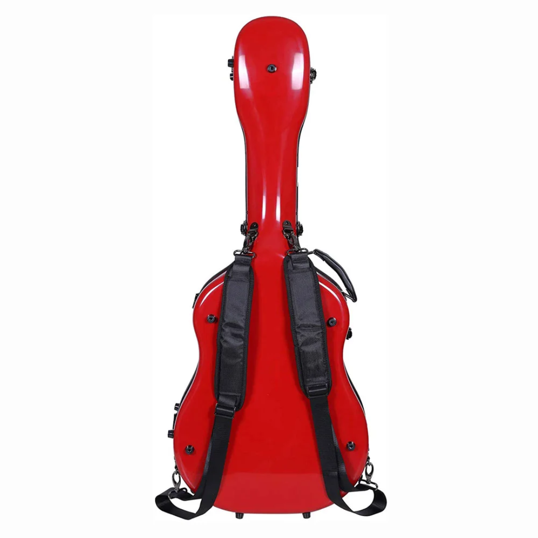 Estuche Crossrock Fibra de Vidrio Para Guitarra Acústica Dreadnought Color Rojo