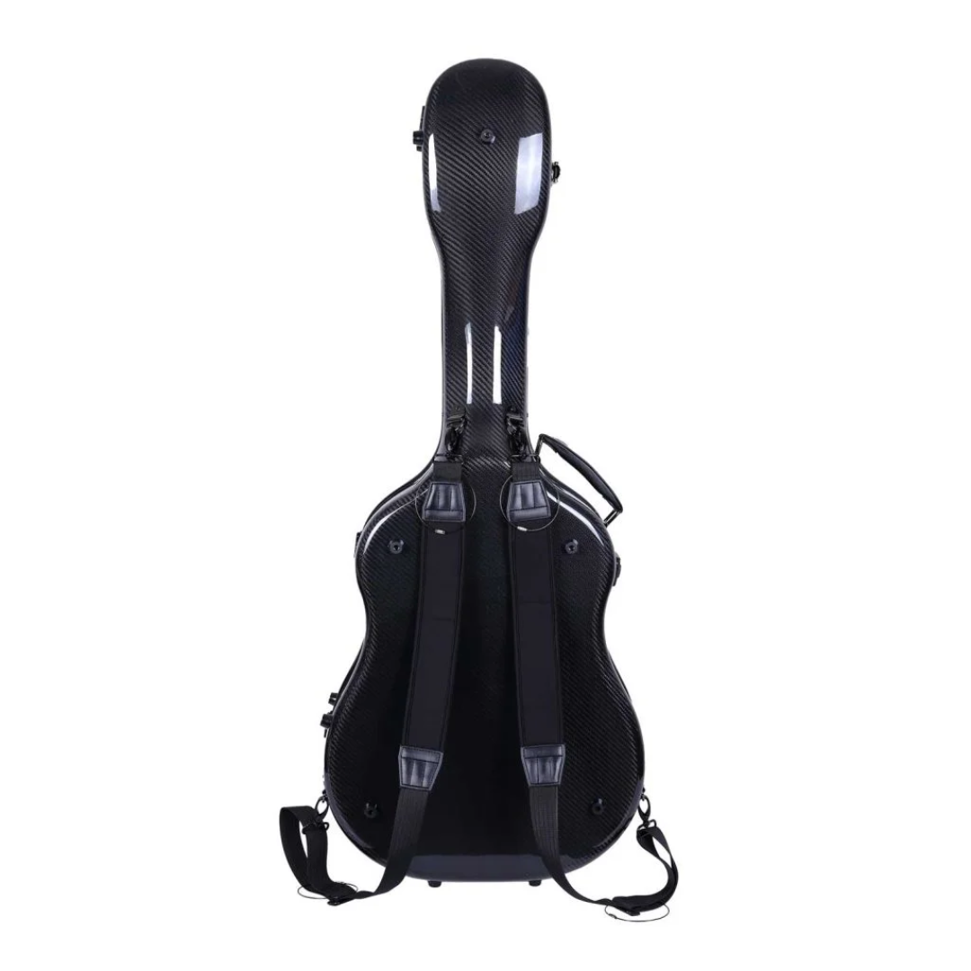 Estuche Crossrock Fibra de Vidrio Para Guitarra Acústica Dreadnought Negro