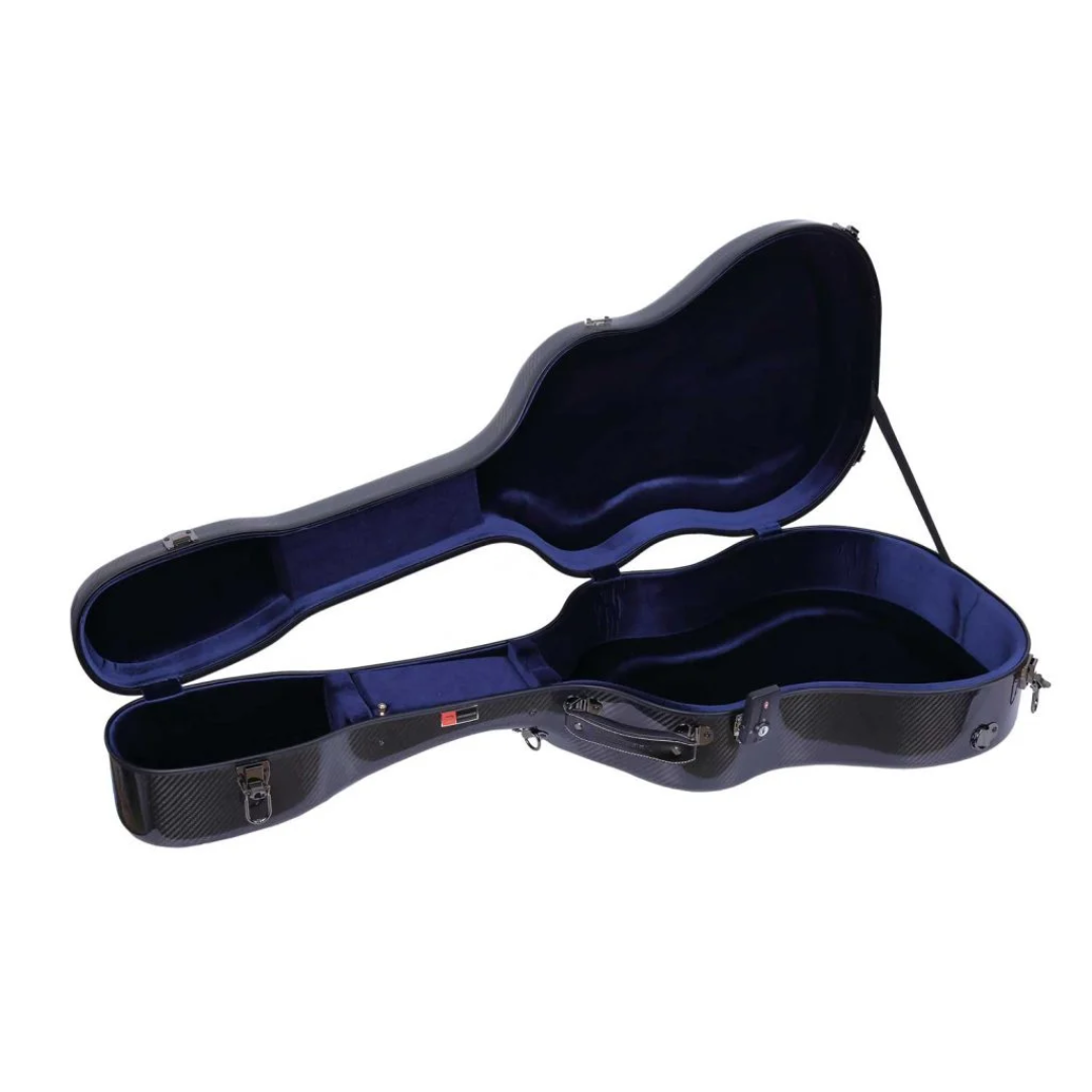 Estuche Crossrock Fibra de Vidrio Para Guitarra Acústica Dreadnought Negro