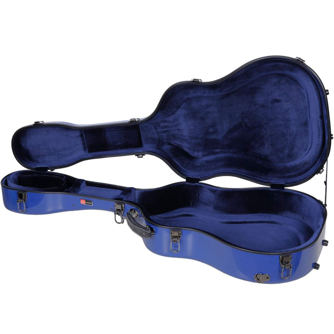 Estuche Crossrock Fibra de Vidrio Para Guitarra Acústica Martin Dreadnought Color Azul